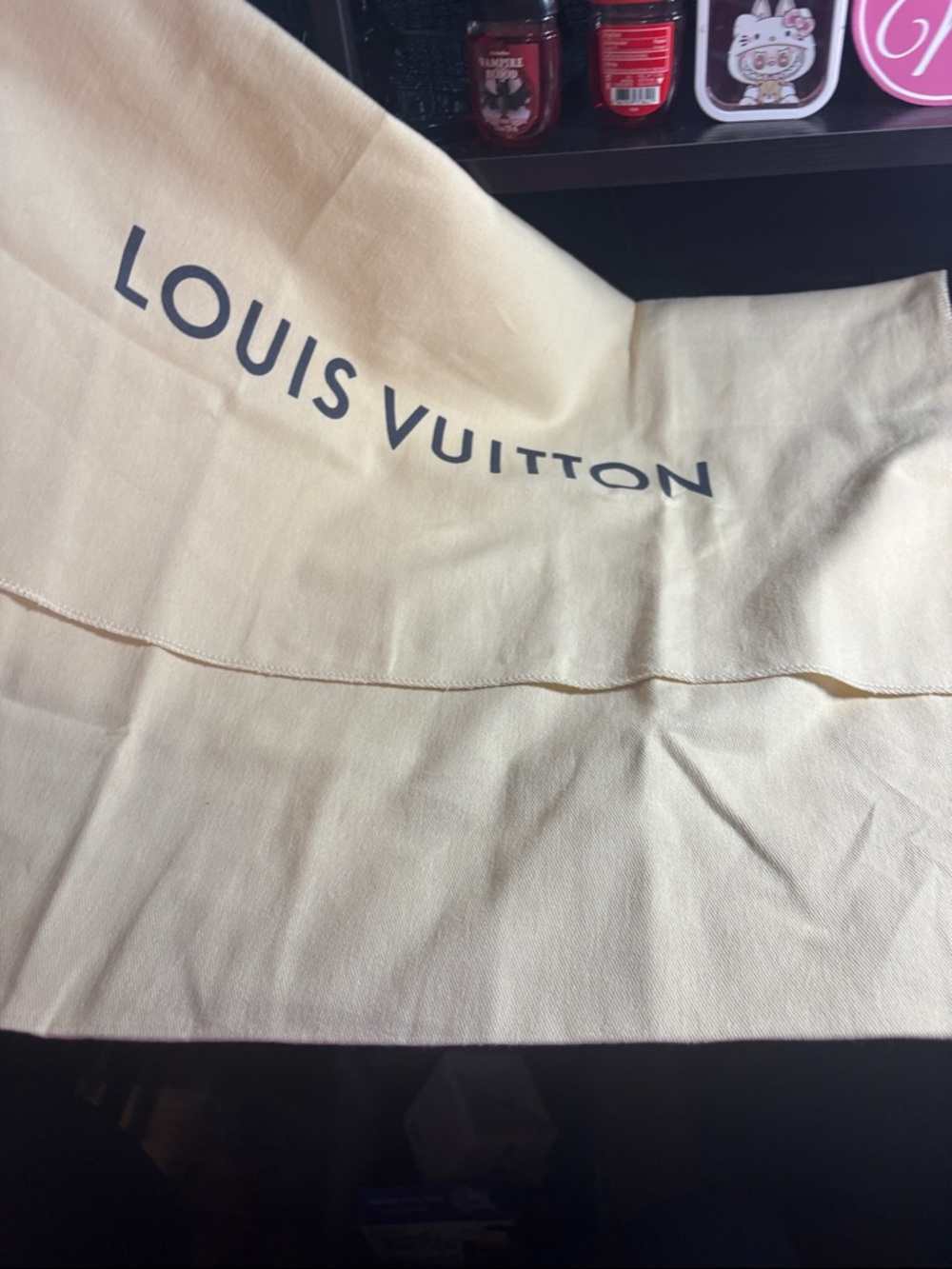 Louis Vuitton Beige and Black Logo Storage Dust Bag - Picture 4 of 7